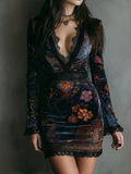 Sabrina | Vestido Mini de Terciopelo con Escote Profundo