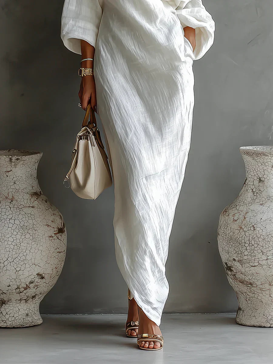 Melisa | Abito Maxi Asimmetrico Elegante e Fluido