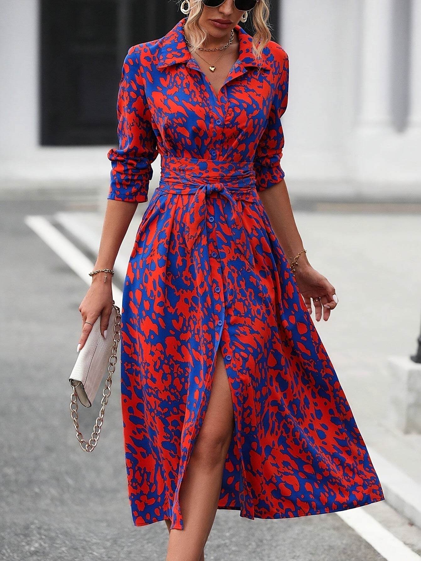 Zafira™ | Vestido Camisero Geométrico