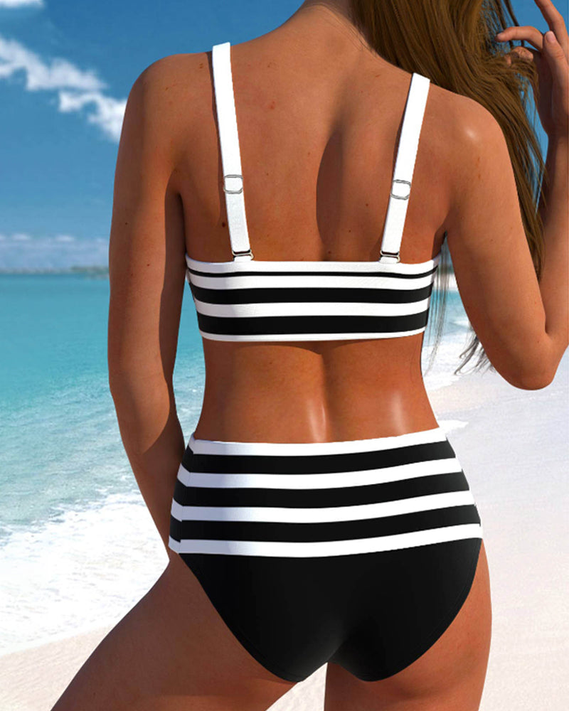 Bloom | Bikini a righe con vita alta