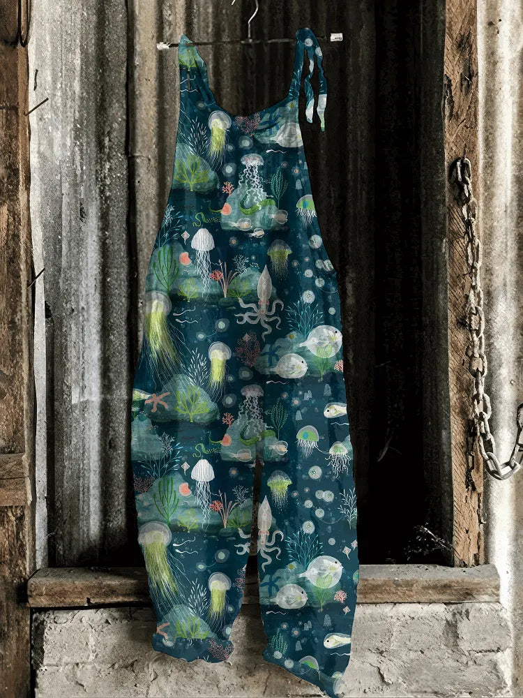 Tuta Casual Vintage Stampa Organismo Marino Oceano