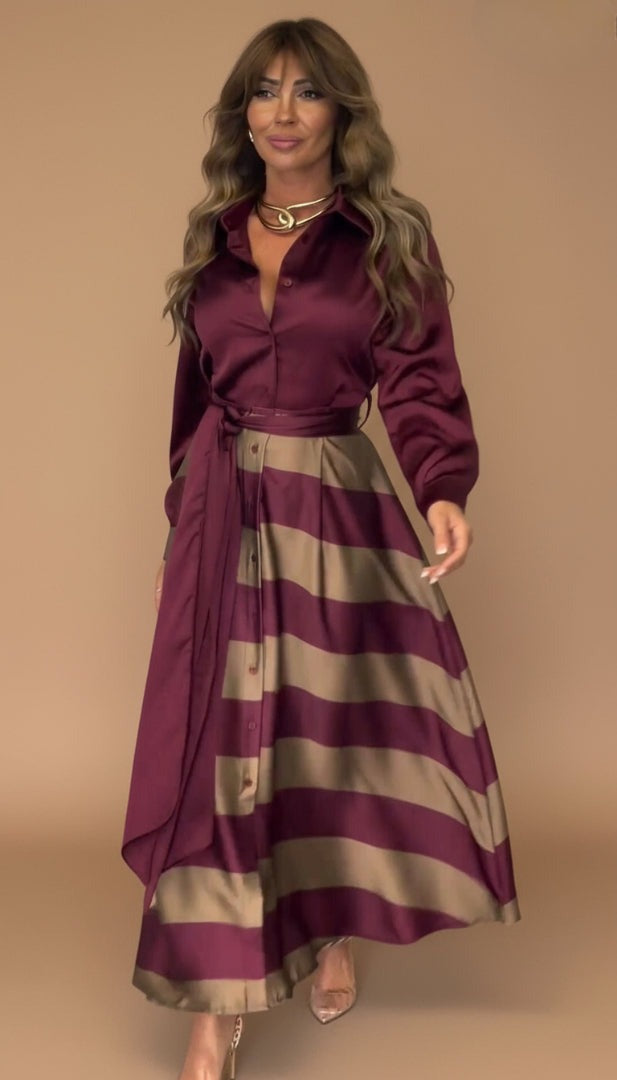 Mila™ | Vestido Maxi Rayado