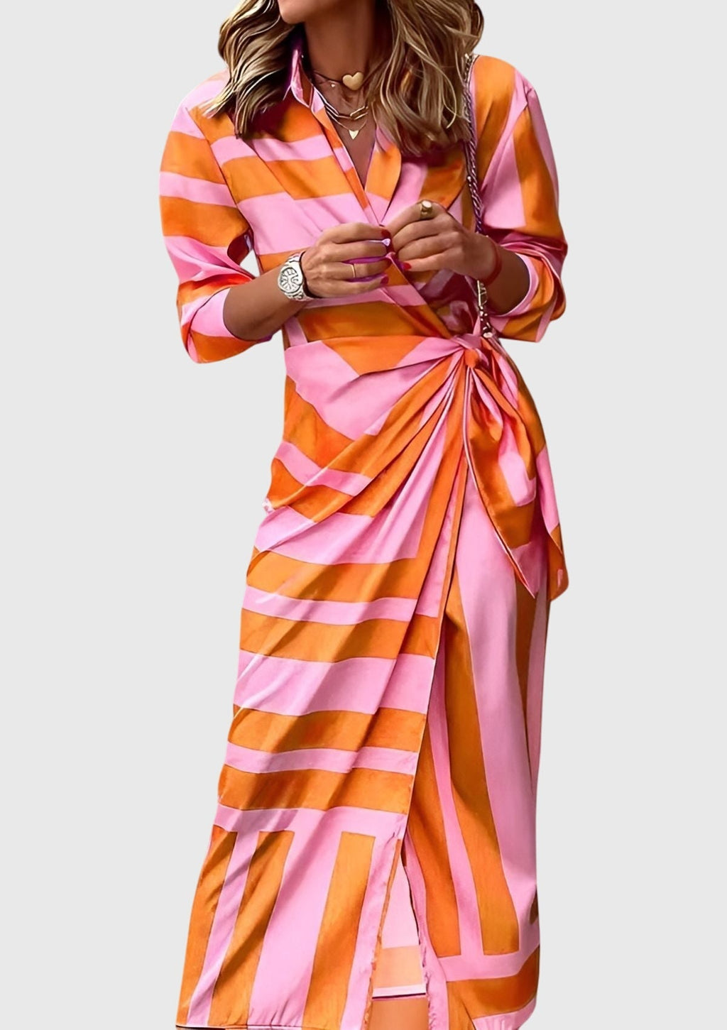 Everly | Vestido Elegante Cruzado con Estampado
