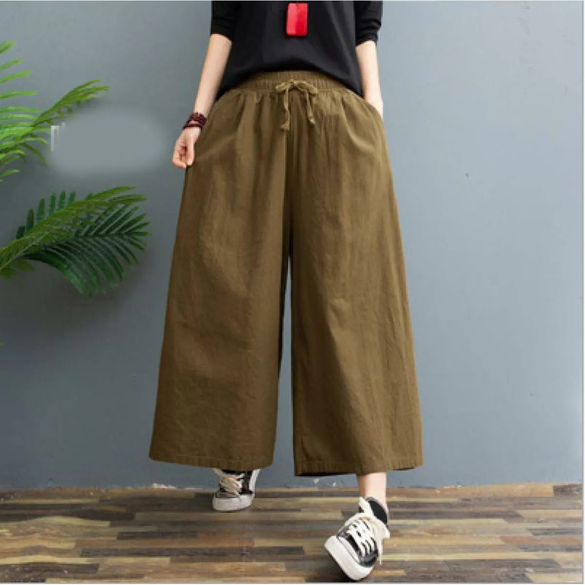 AMELINA – PANTALONI IN LINO PLISSÉ COMFORT FIT