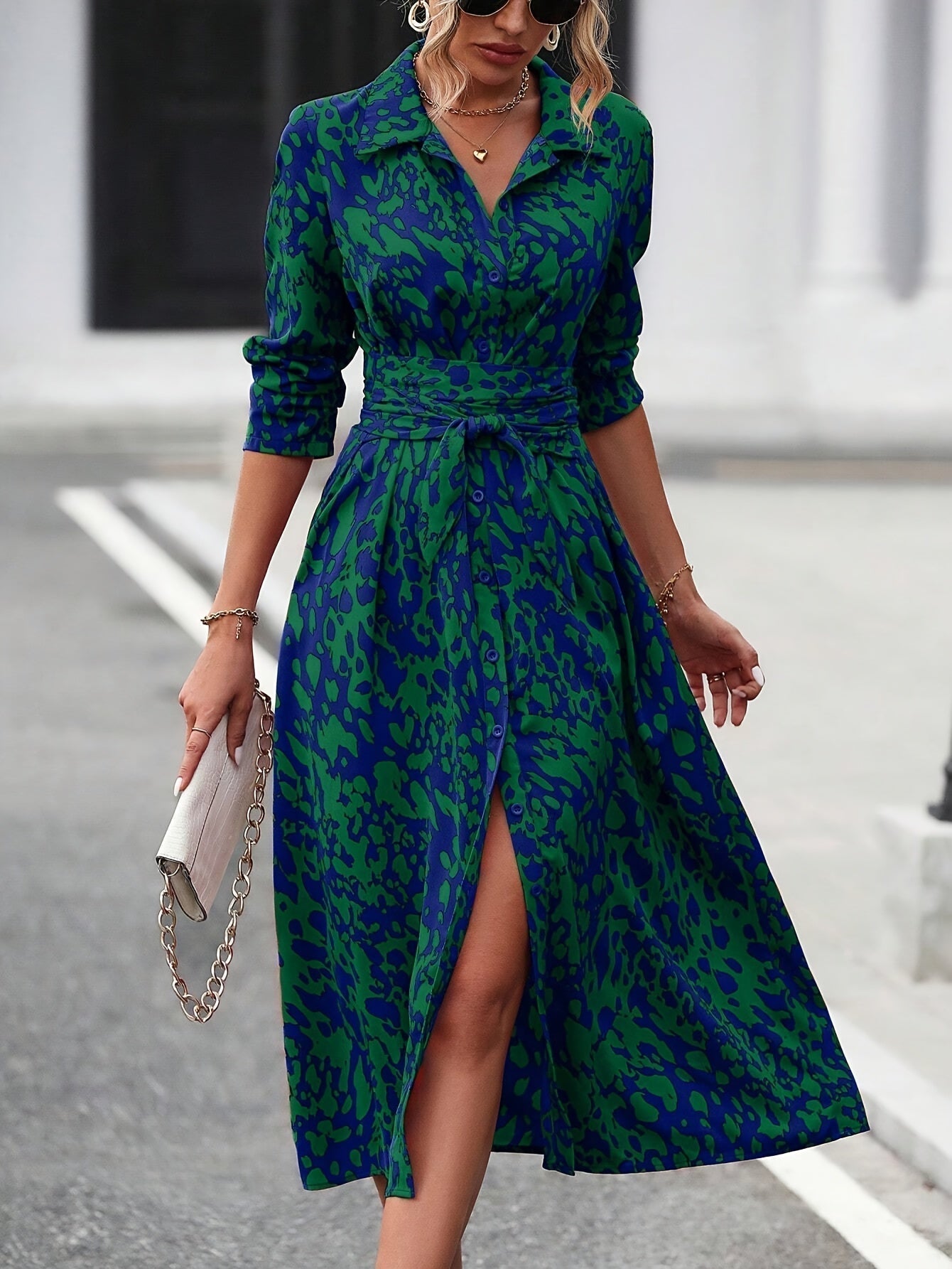 Zafira™ | Vestido Camisero Geométrico