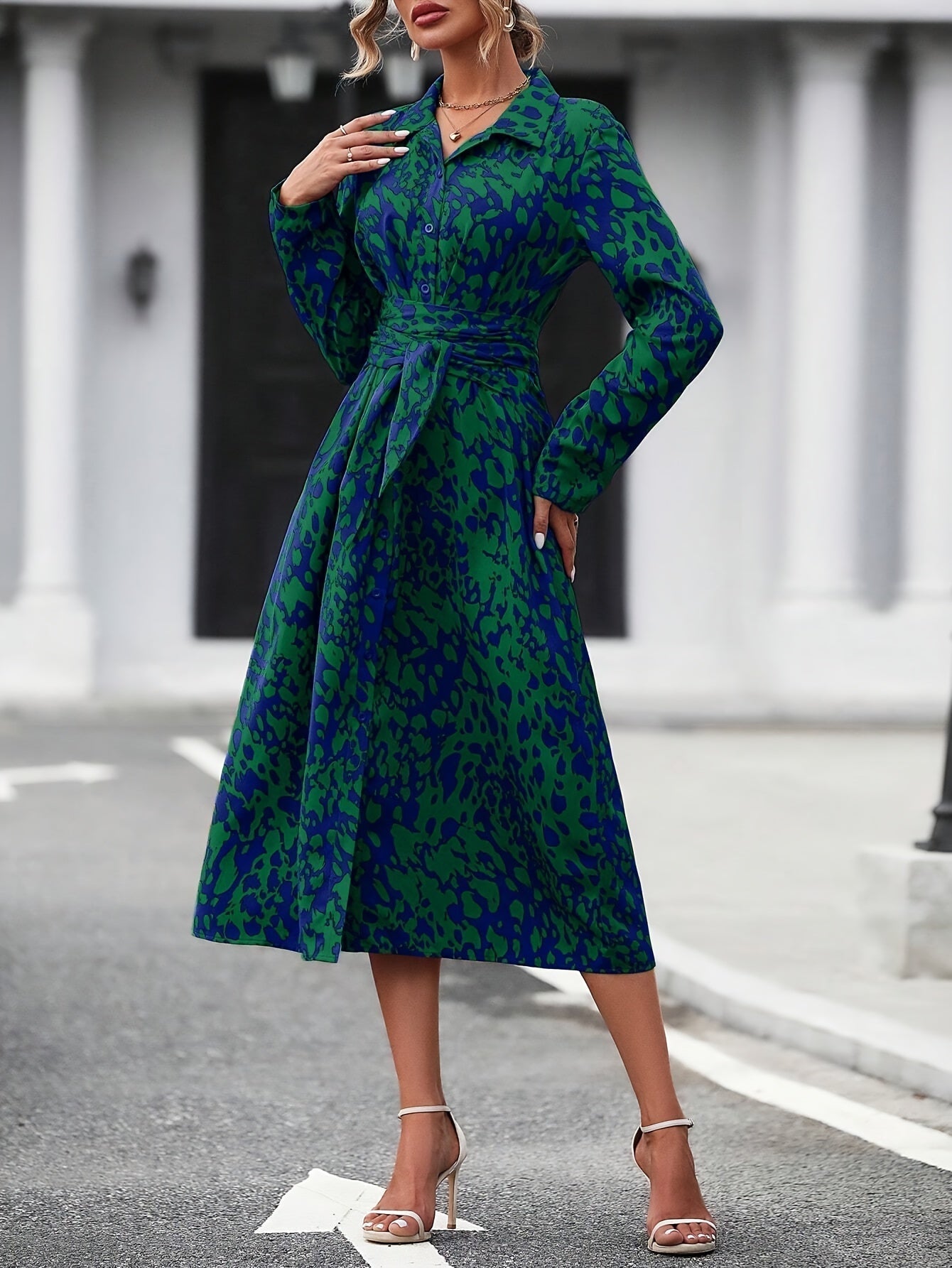 Zafira™ | Vestido Camisero Geométrico