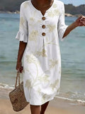 Vestito informale da donna con stampa floreale.