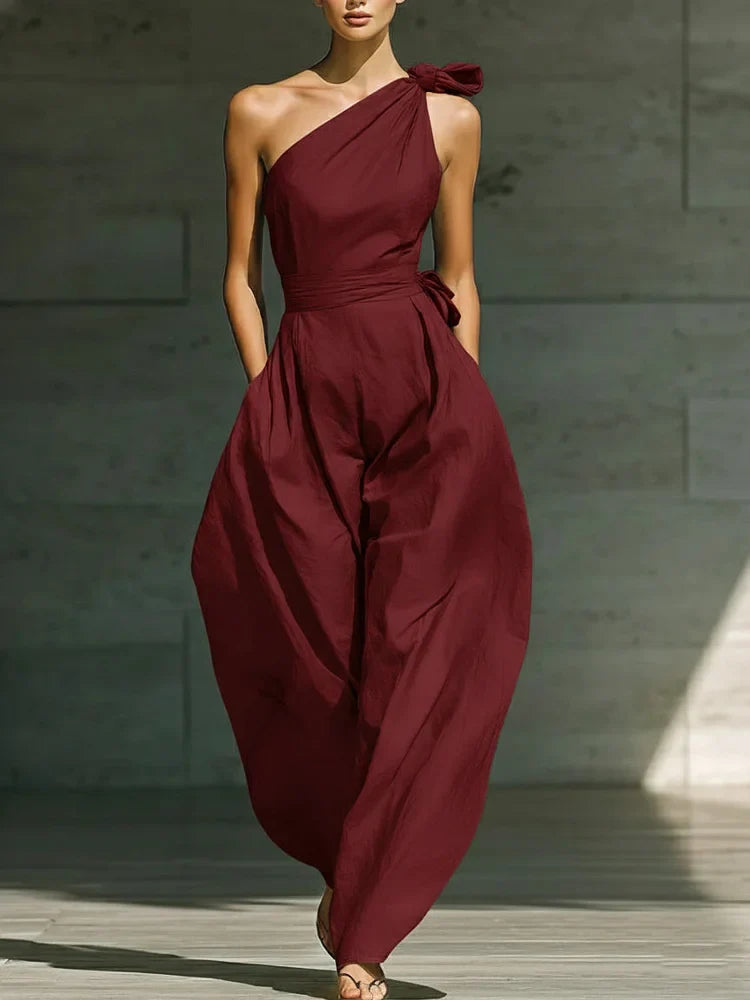📦📦ULTIMO GIORNO RISPARMIA IL 49% ⏰Elegante Tuta Larga in Lino Off-the-shoulder