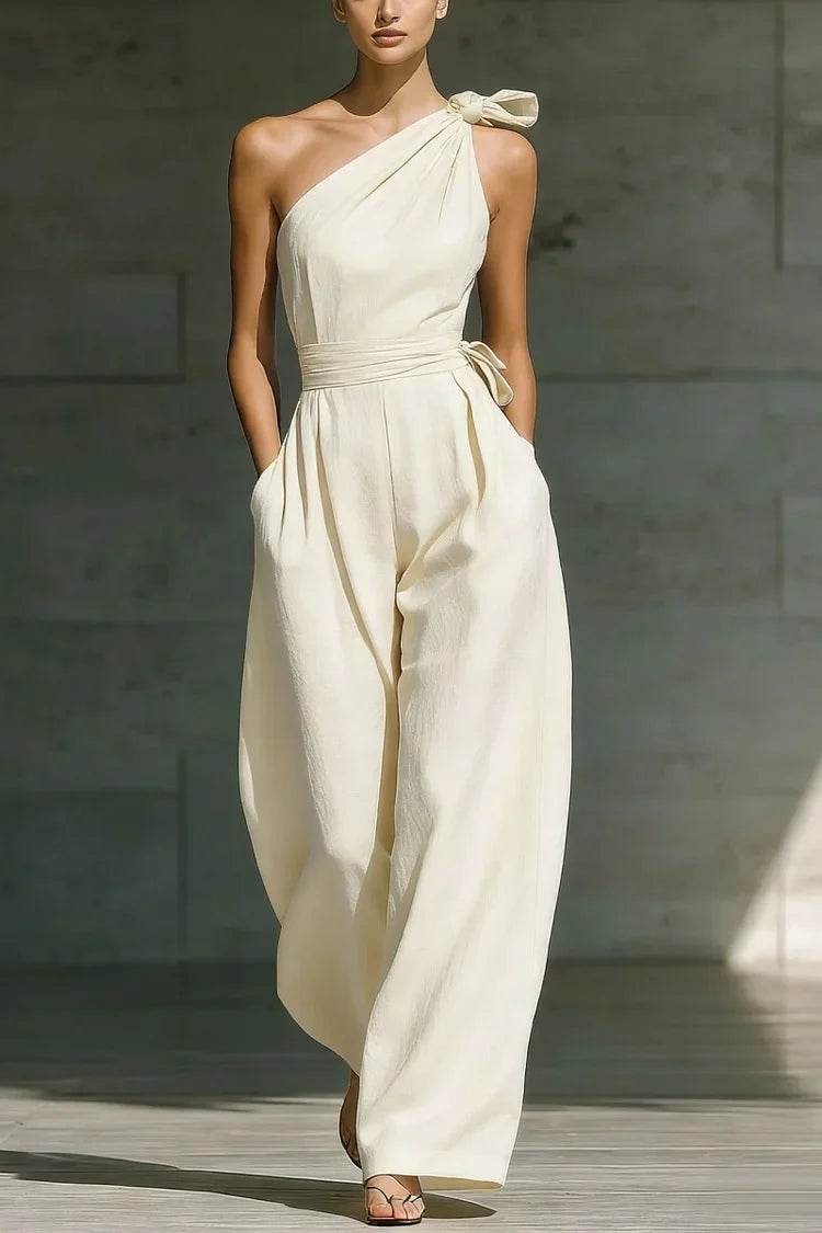 📦📦ULTIMO GIORNO RISPARMIA IL 49% ⏰Elegante Tuta Larga in Lino Off-the-shoulder