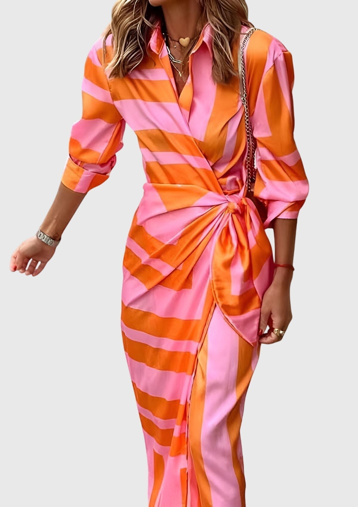 Everly | Vestido Elegante Cruzado con Estampado