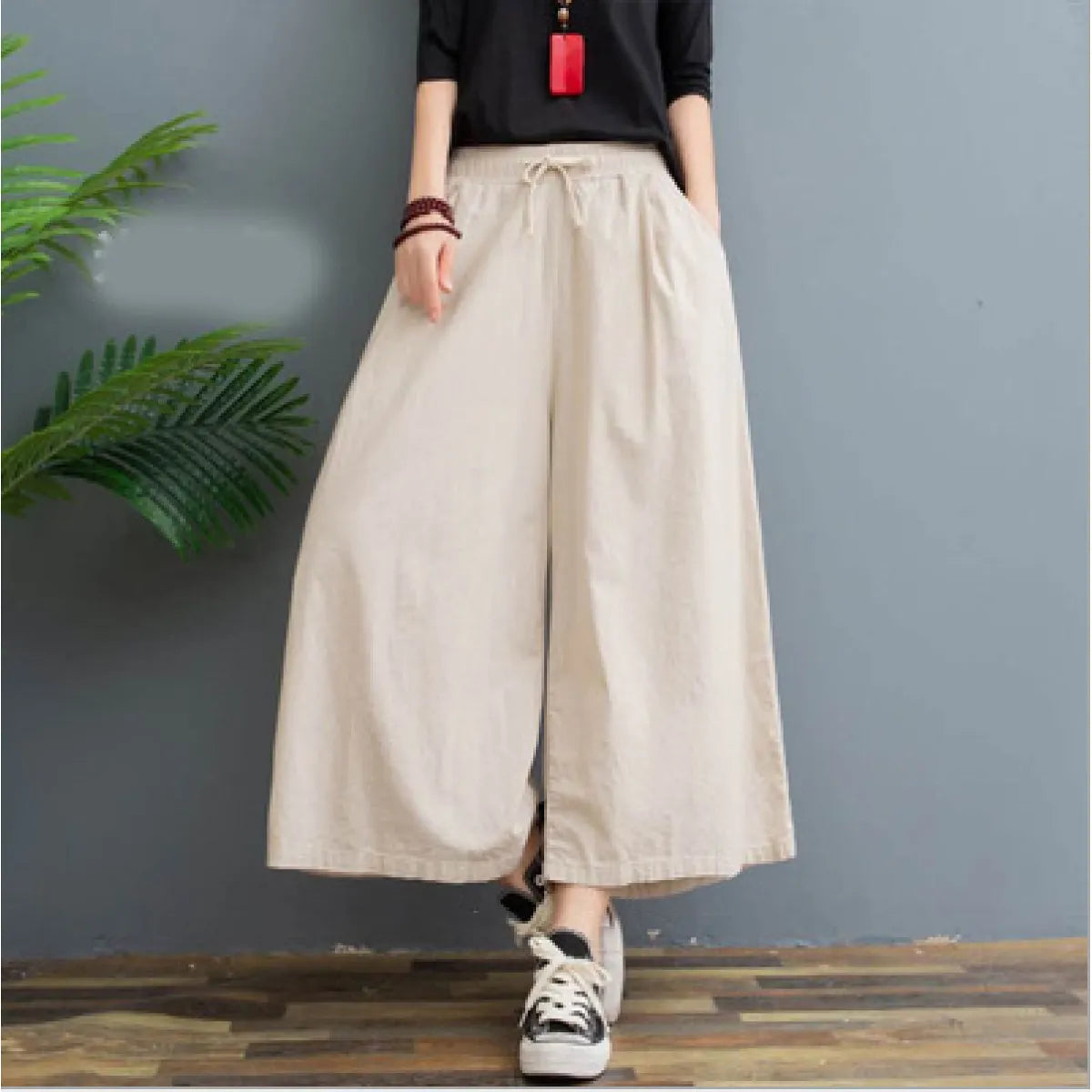 AMELINA – PANTALONI IN LINO PLISSÉ COMFORT FIT
