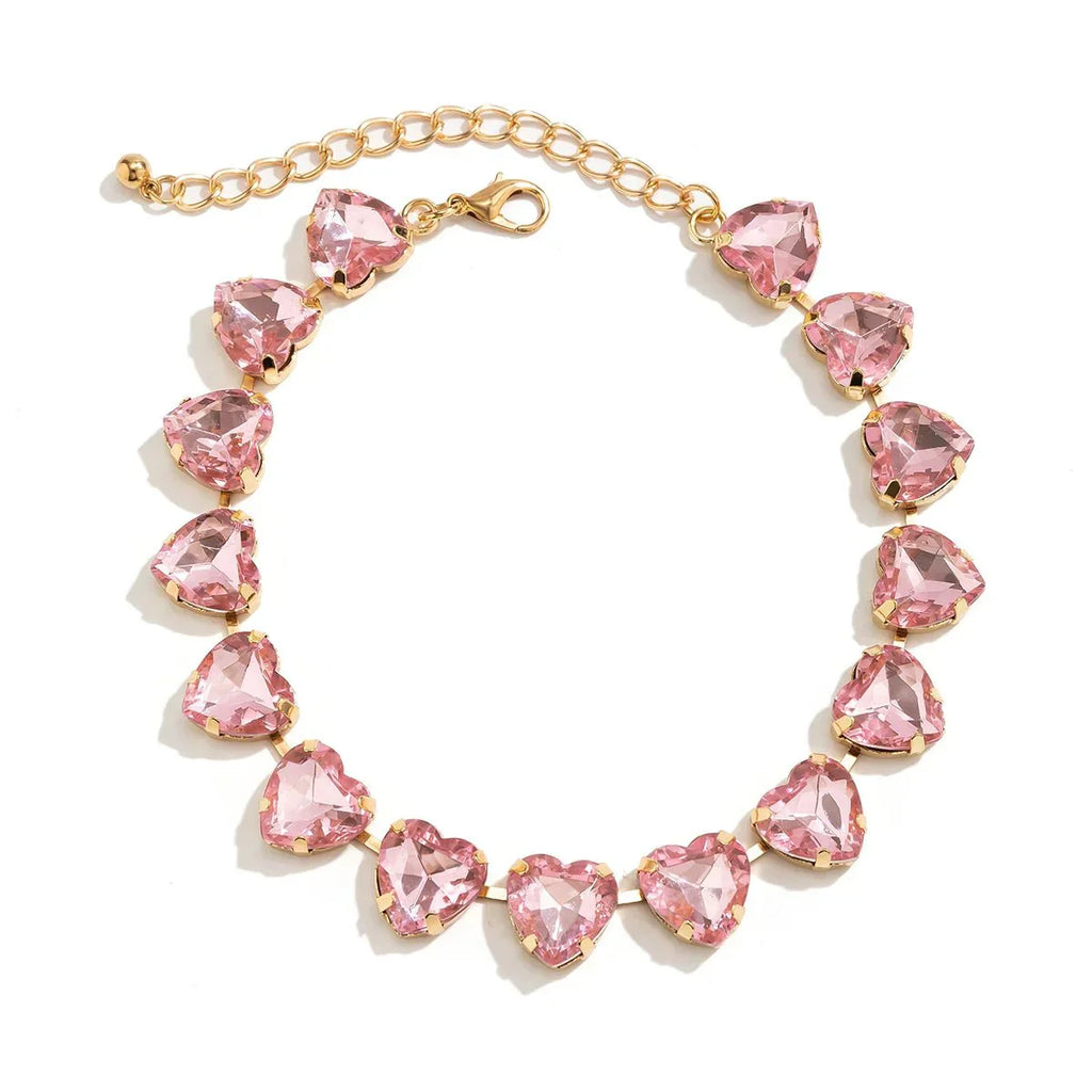 Gargantilla con forma de corazón de cristal