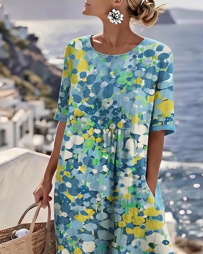 Elena | Abito midi floreale leggero e fluido