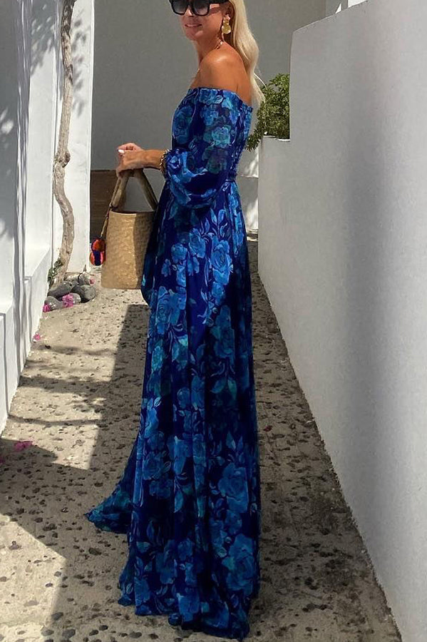 Luna™ | Vestido Maxi con Estampado Floral y Mangas al Aire