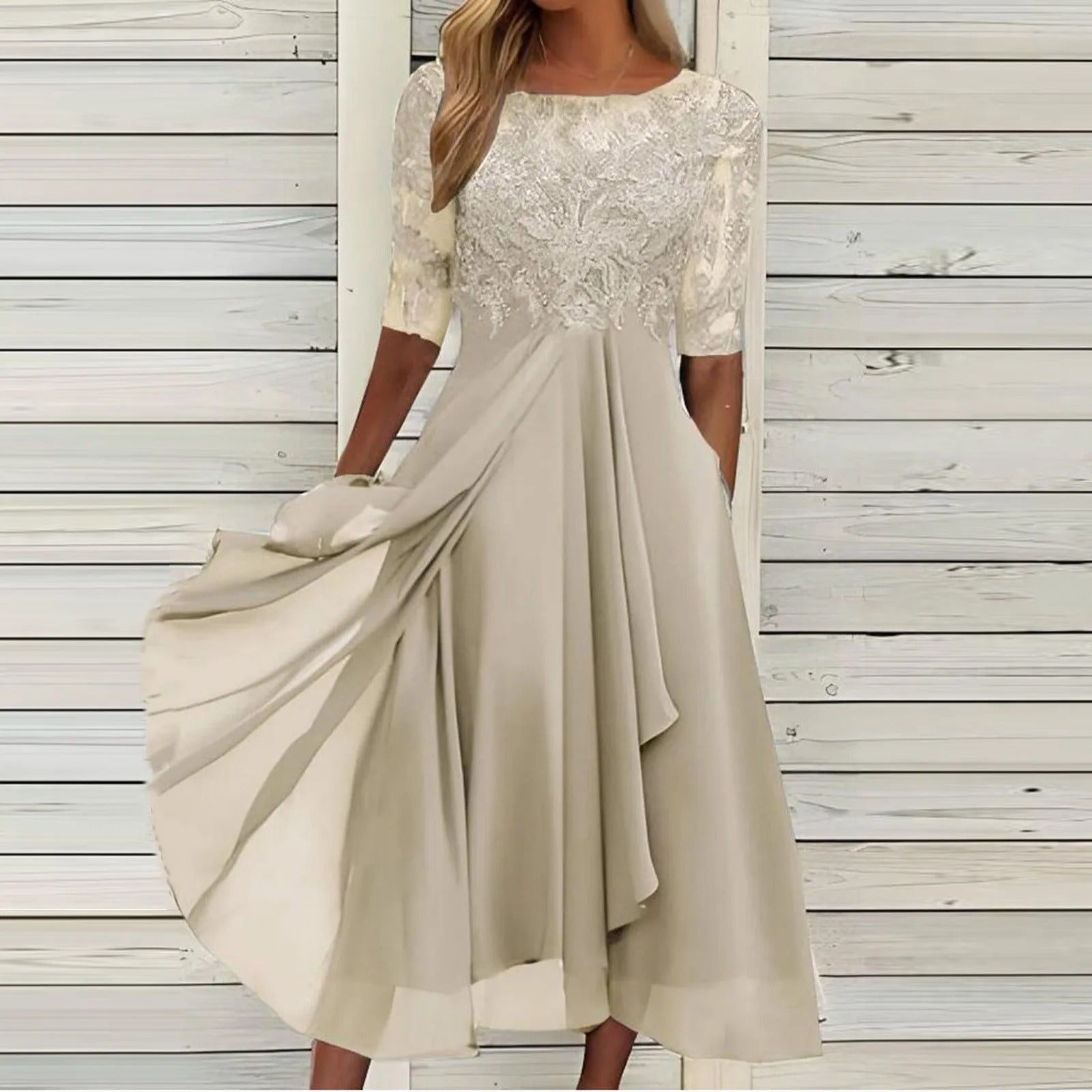 Harper™ | Elegante vestido midi de encaje