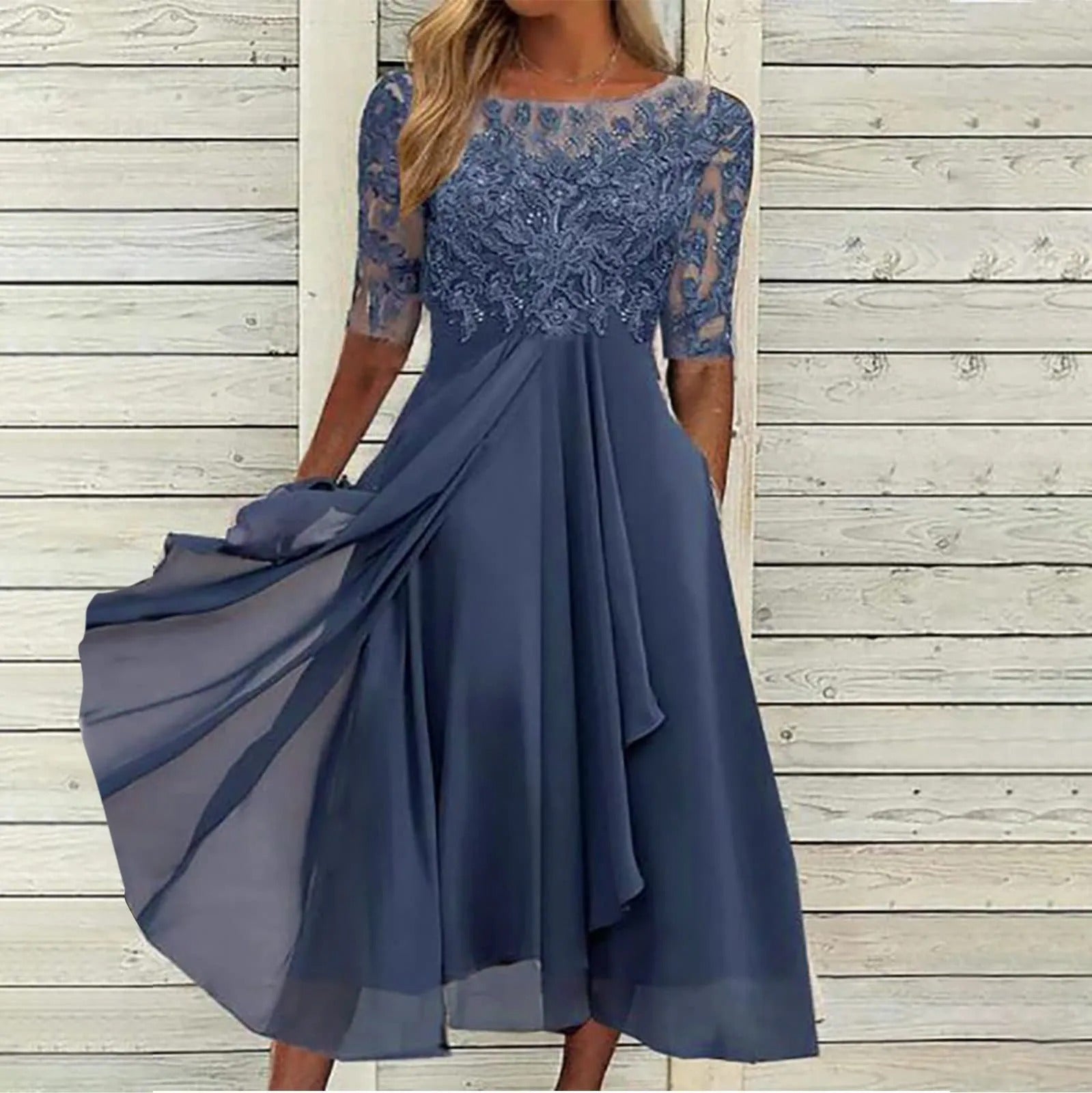 Harper™ | Elegante vestido midi de encaje