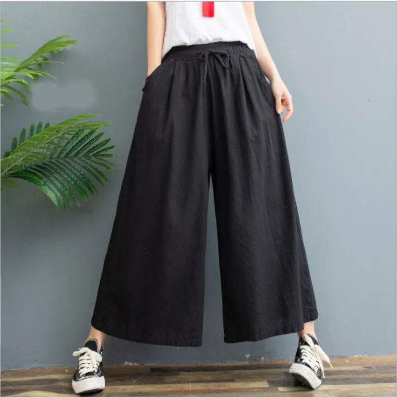 AMELINA – PANTALONI IN LINO PLISSÉ COMFORT FIT