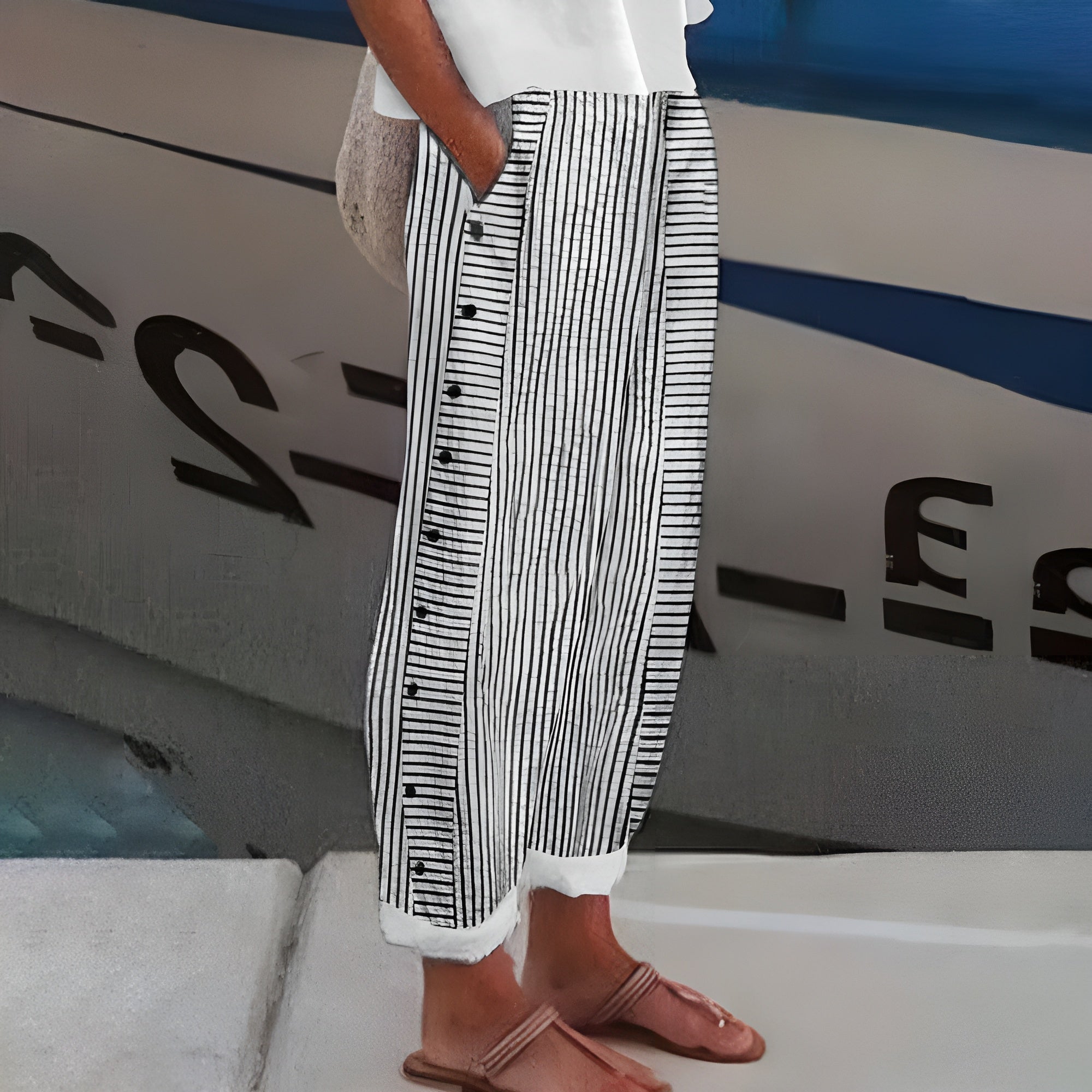Dagny | Pantaloni Estivi Striati Eleganti