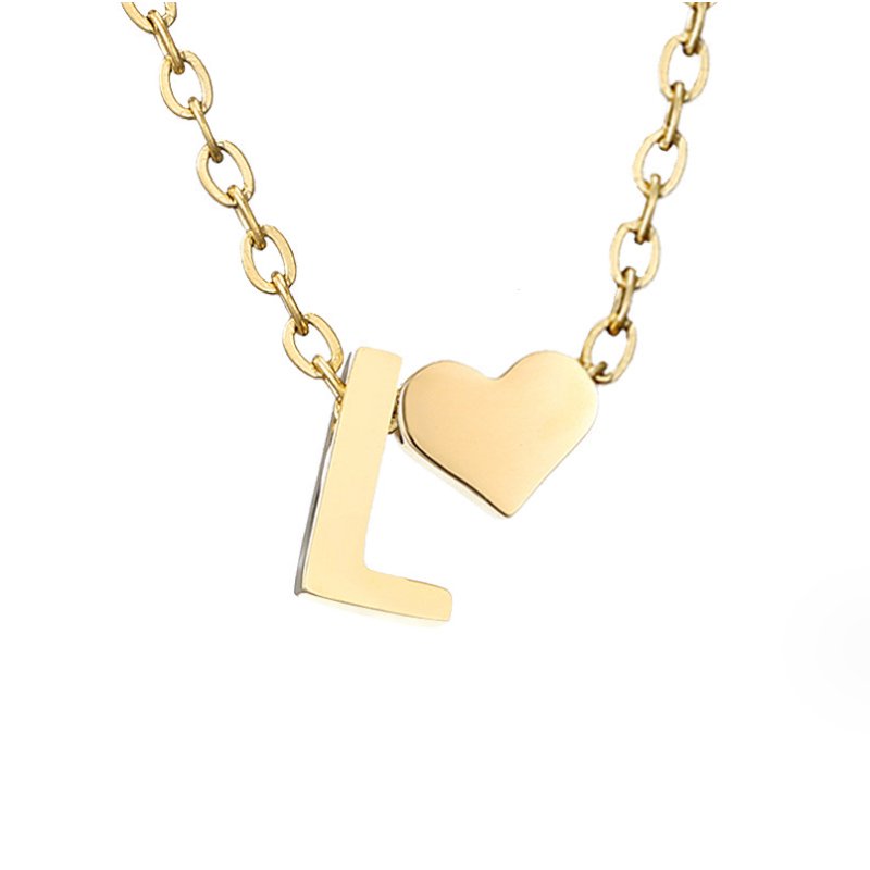 Collar Inicial Intemporal con Colgante en Corazón