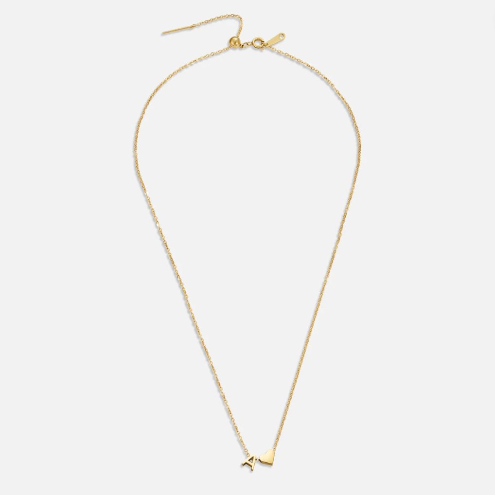 Collar Inicial Intemporal con Colgante en Corazón