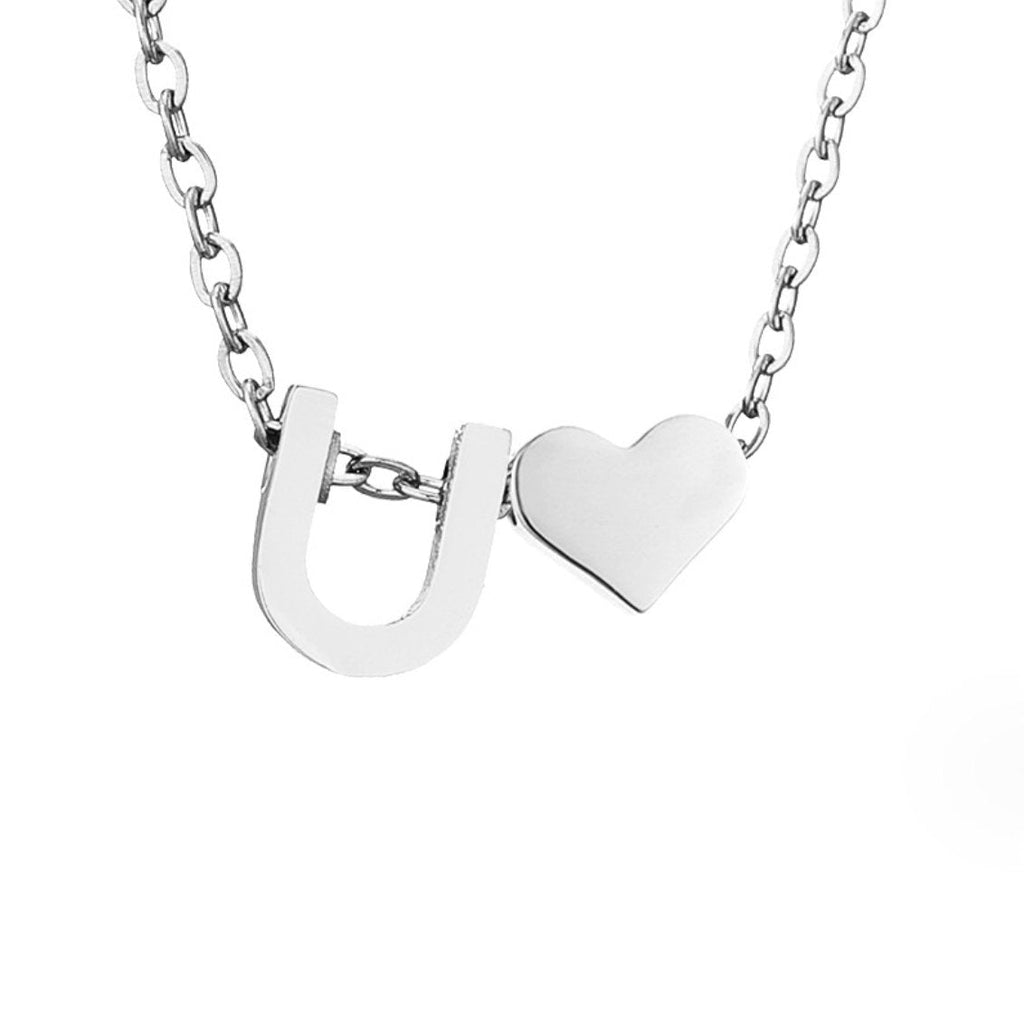 Collar Inicial Intemporal con Colgante en Corazón