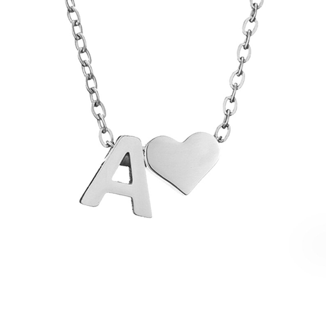 Collar Inicial Intemporal con Colgante en Corazón