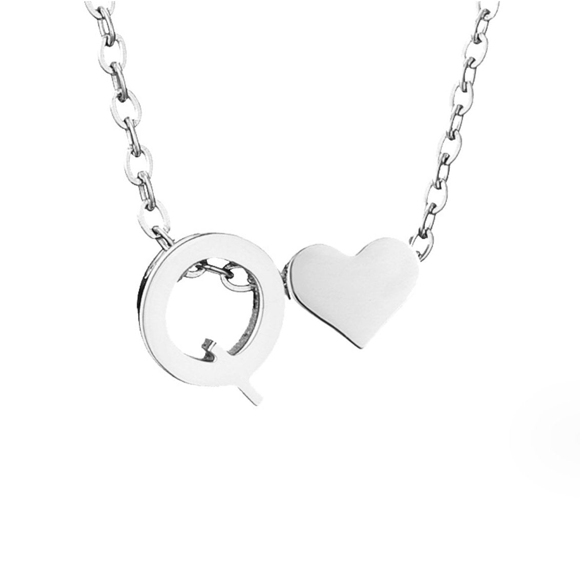 Collar Inicial Intemporal con Colgante en Corazón