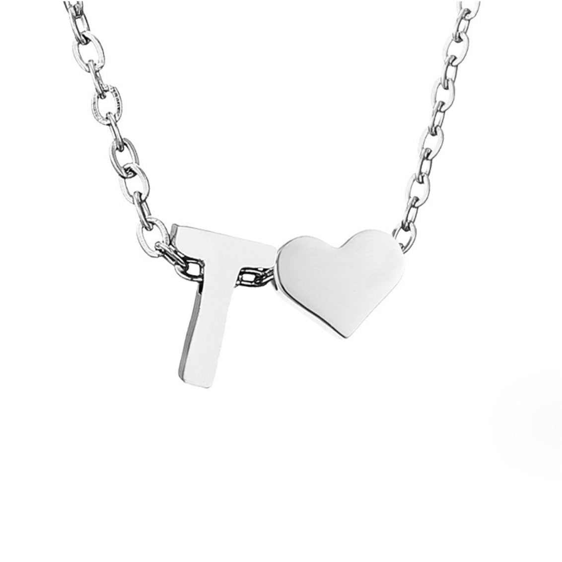 Collar Inicial Intemporal con Colgante en Corazón