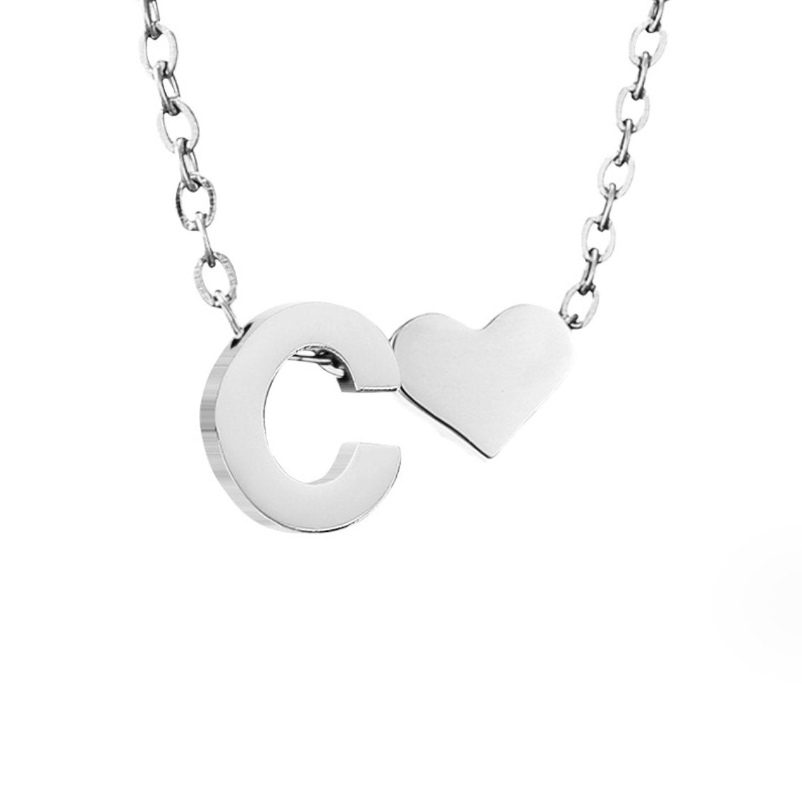 Collar Inicial Intemporal con Colgante en Corazón