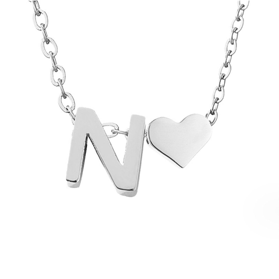 Collar Inicial Intemporal con Colgante en Corazón