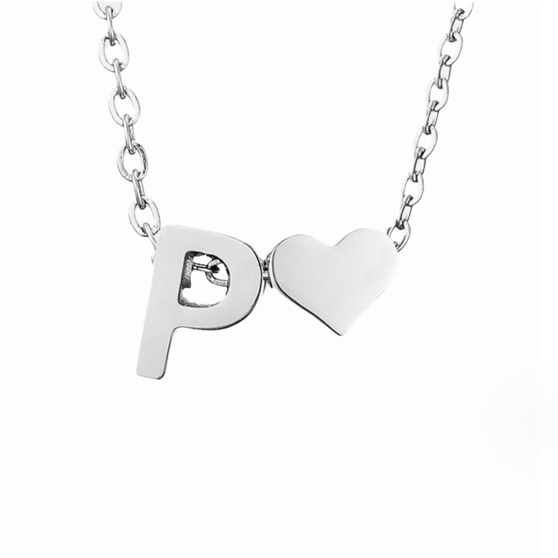 Collar Inicial Intemporal con Colgante en Corazón