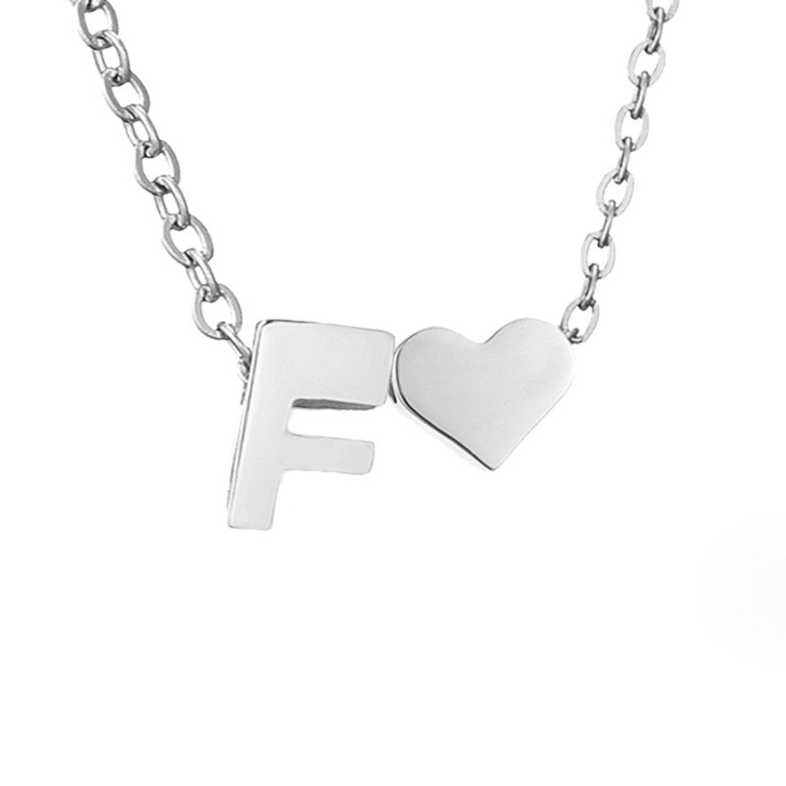Collar Inicial Intemporal con Colgante en Corazón