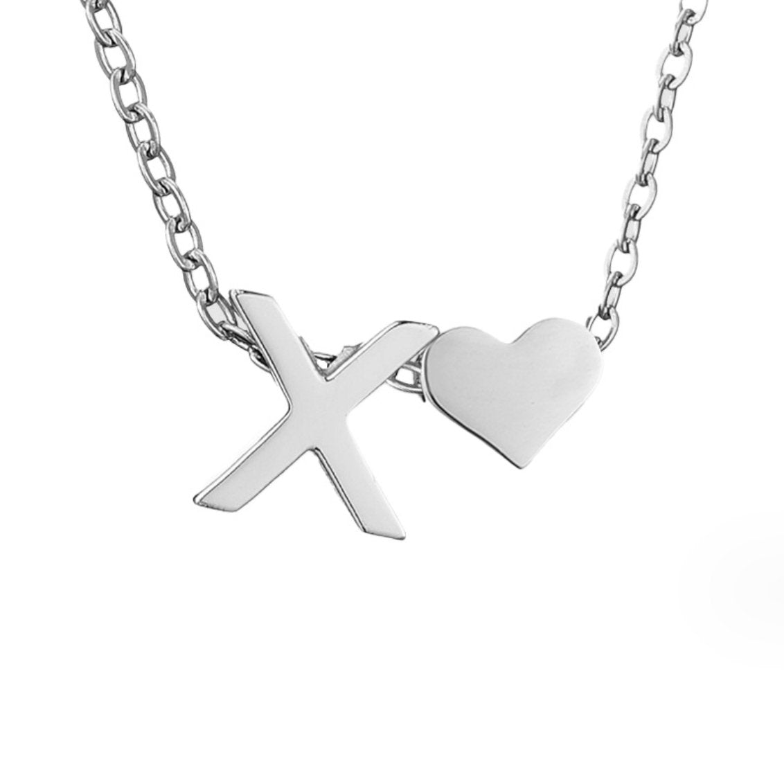 Collar Inicial Intemporal con Colgante en Corazón