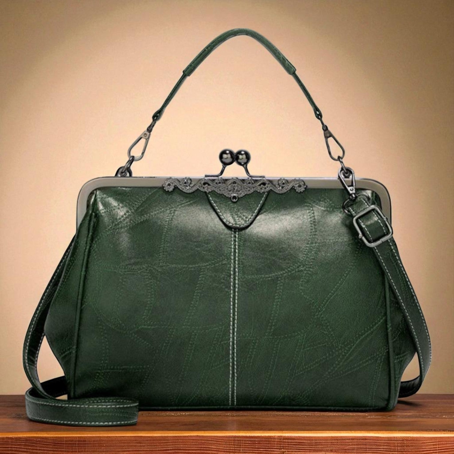 Borsa vintage con chiusura a scatto