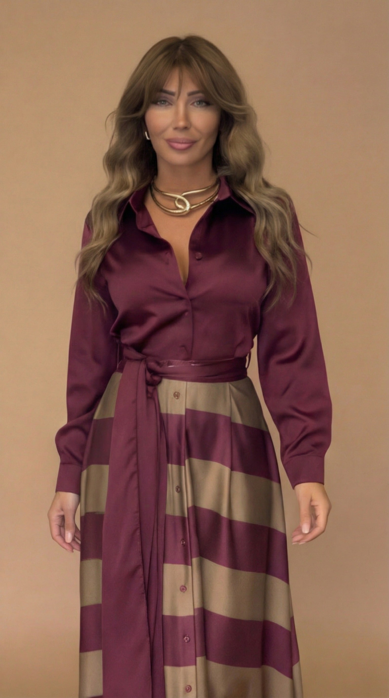 Mila™ | Vestido Maxi Rayado