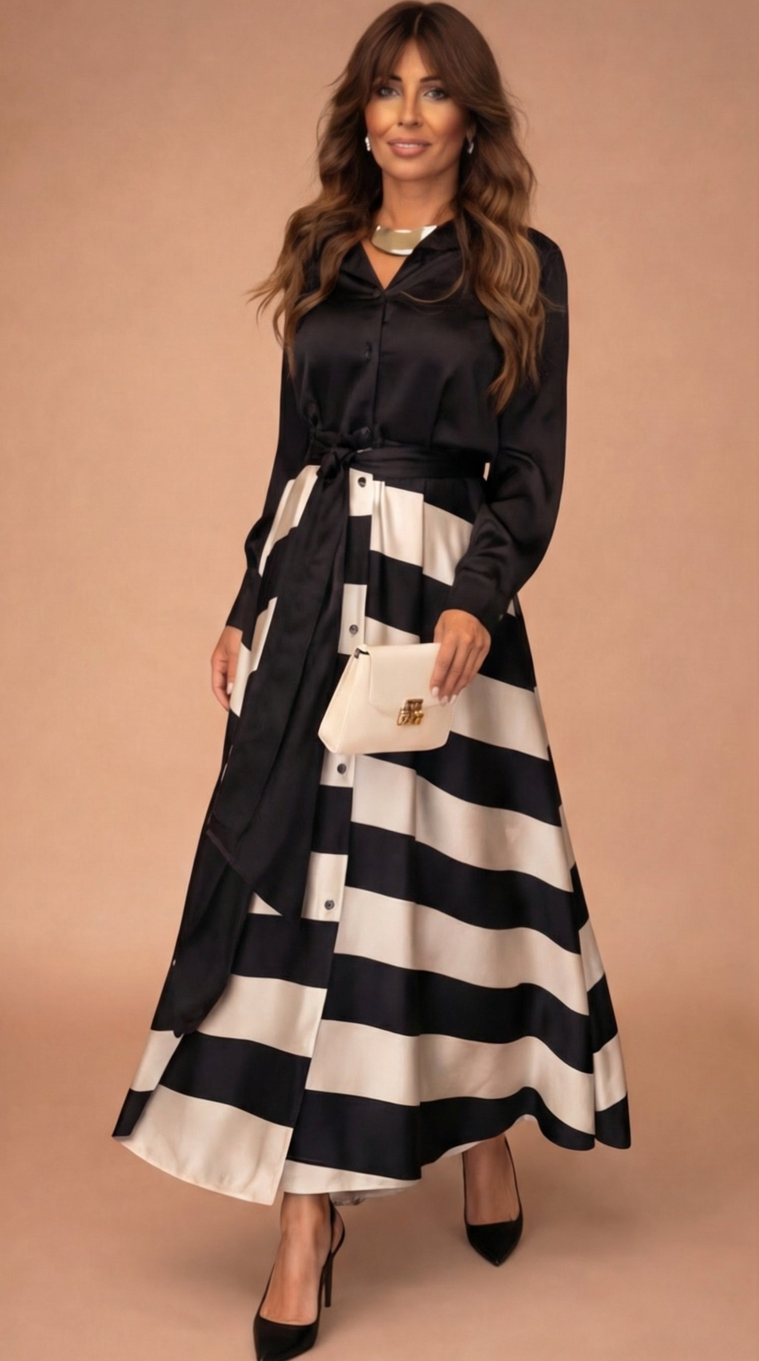 Mila™ | Vestido Maxi Rayado