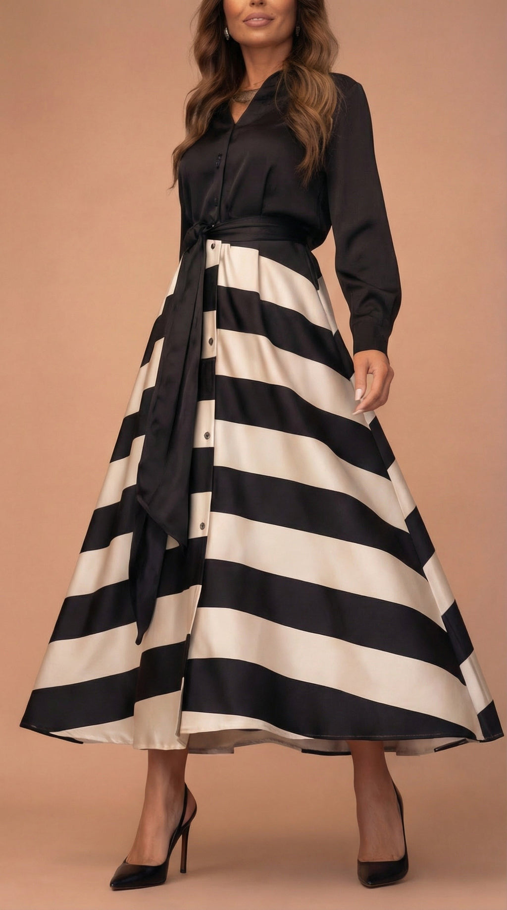 Mila™ | Vestido Maxi Rayado