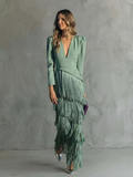 Alessia - Vestido de primavera elegante medio, con mangas de flecos