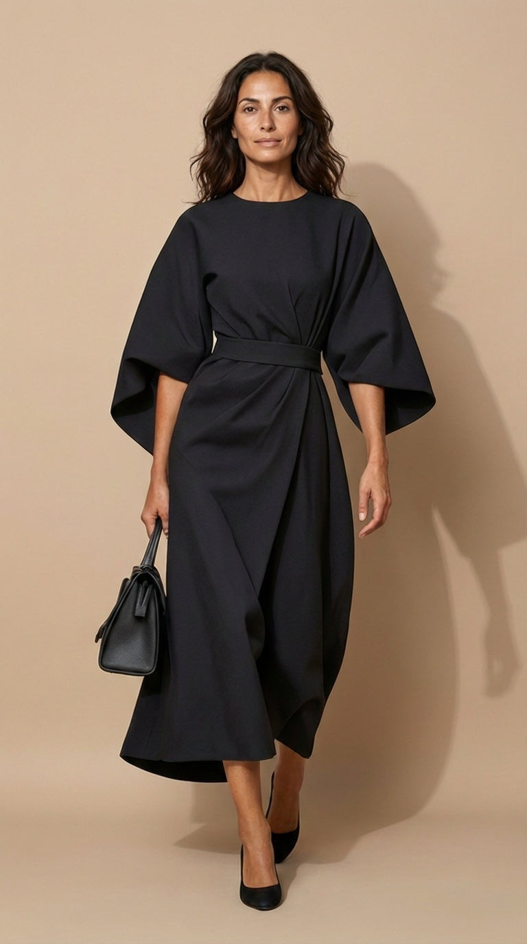 Maya™ | Vestido Elegante con Mangas Abullonadas