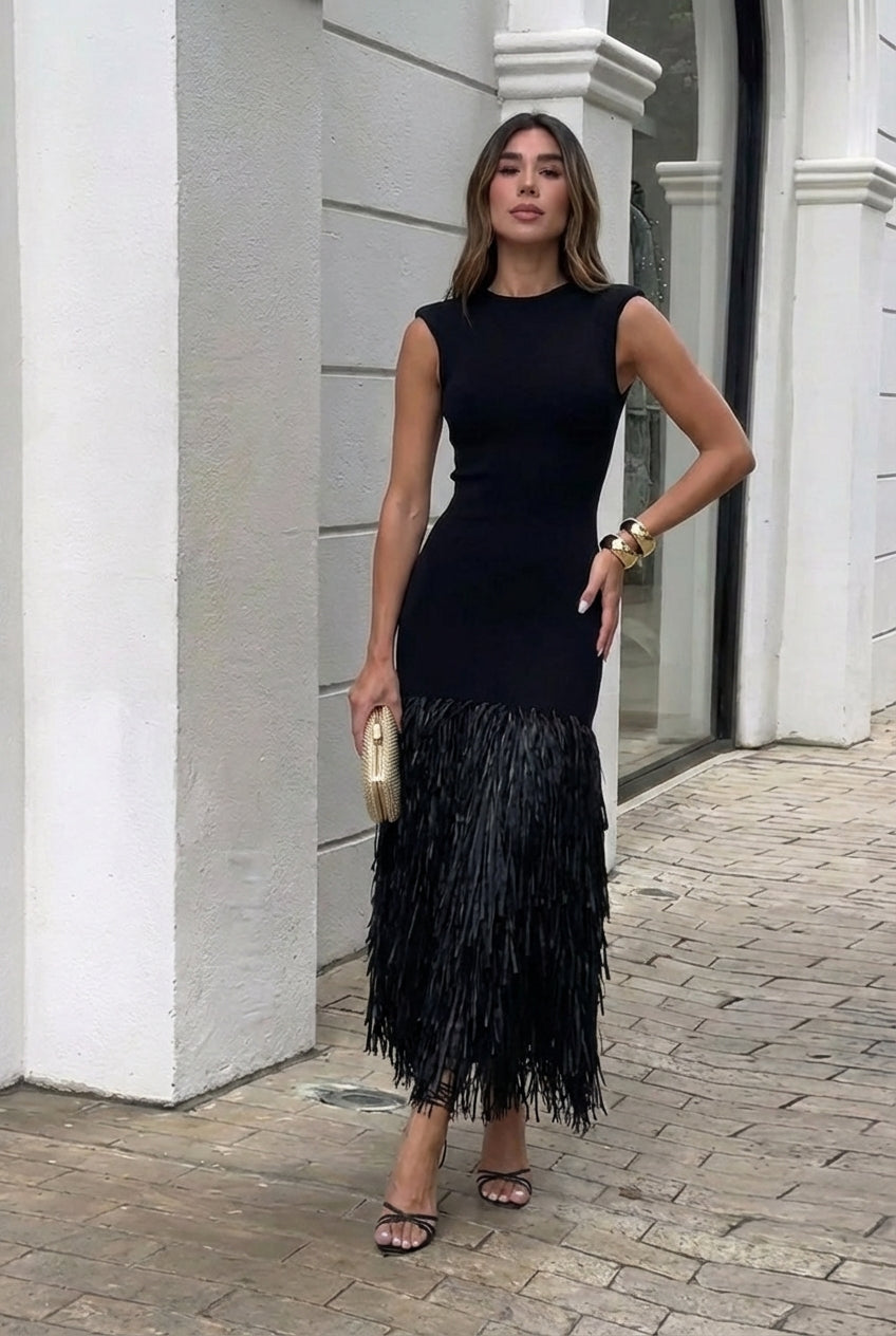 Anna | Vestido largo con flecos