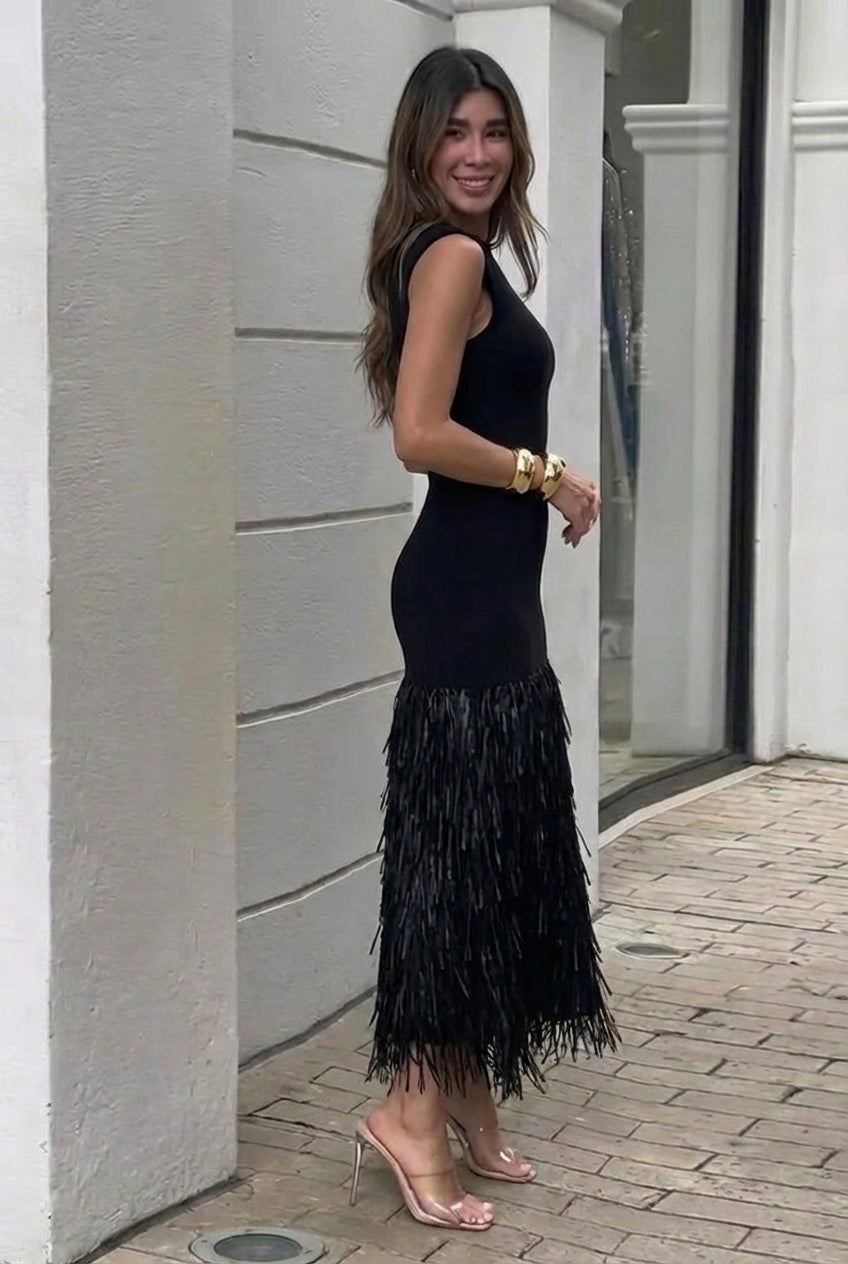 Anna | Vestido largo con flecos
