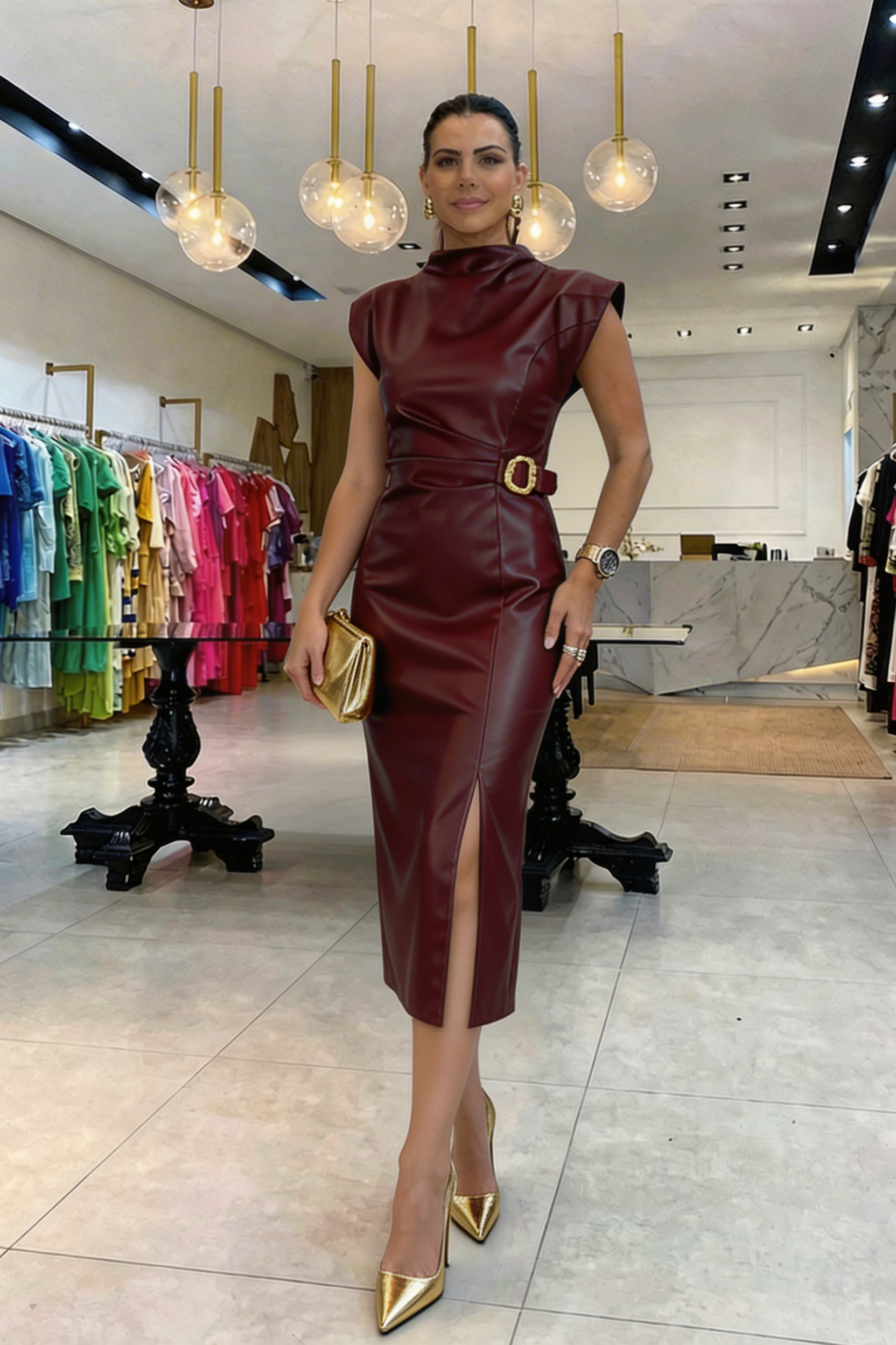 Numira | Vestido moderno efecto cuero
