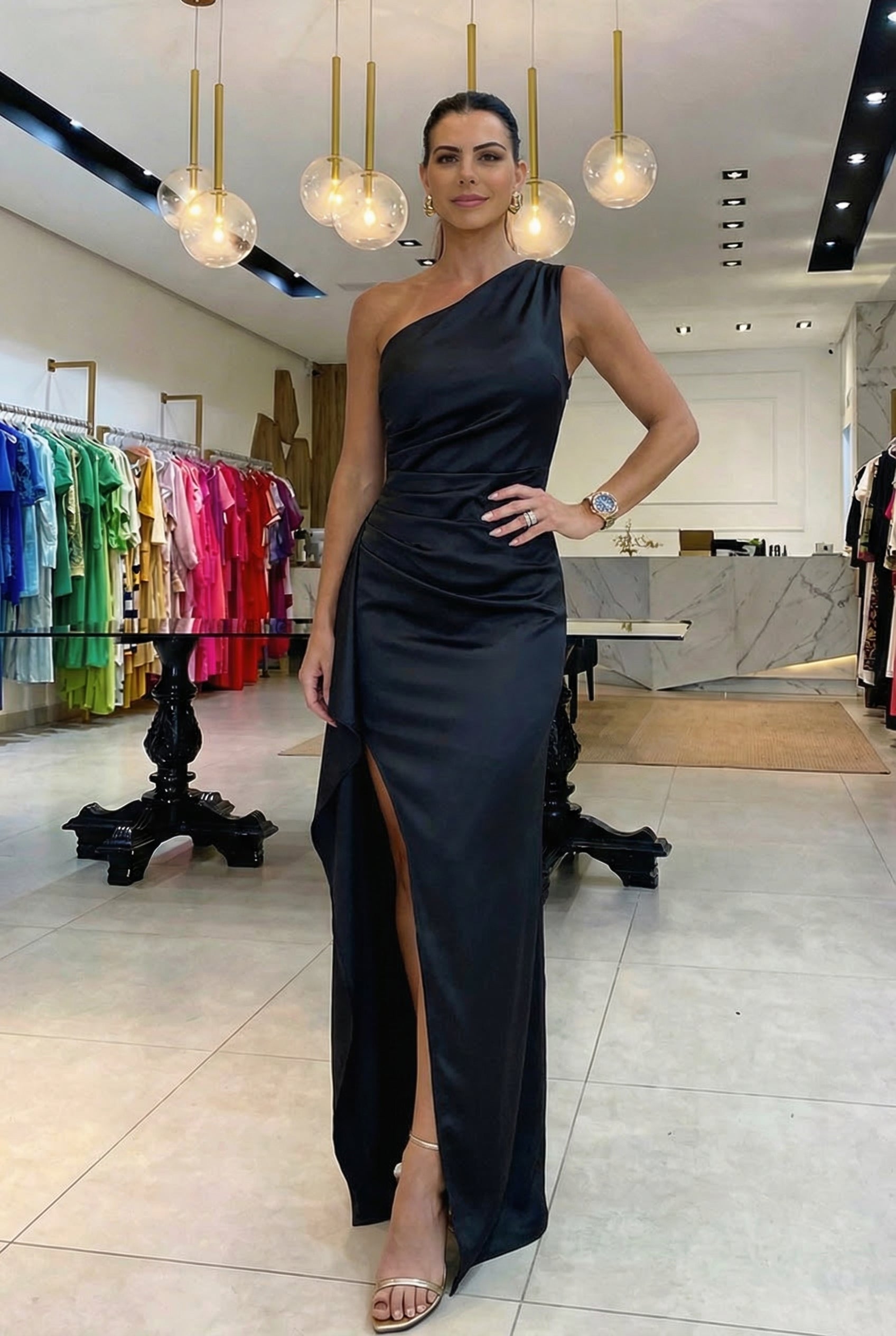 Eliana | Vestido moderno media noche