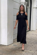 Elena | Abito lungo con spalle scoperte e vestibilità rilassata