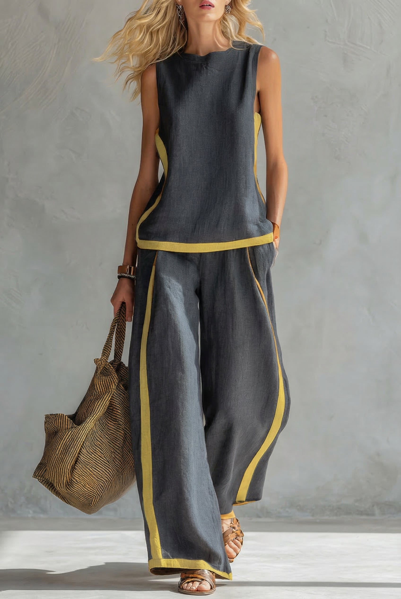 Leila | Elegante conjunto de dos piezas de lino de primera calidad