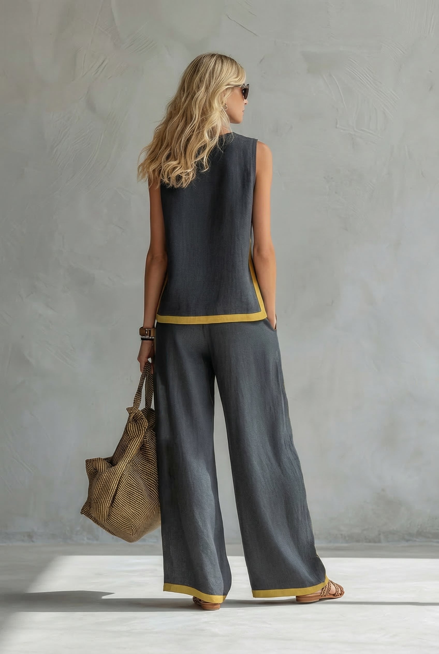 Leila | Elegante conjunto de dos piezas de lino de primera calidad