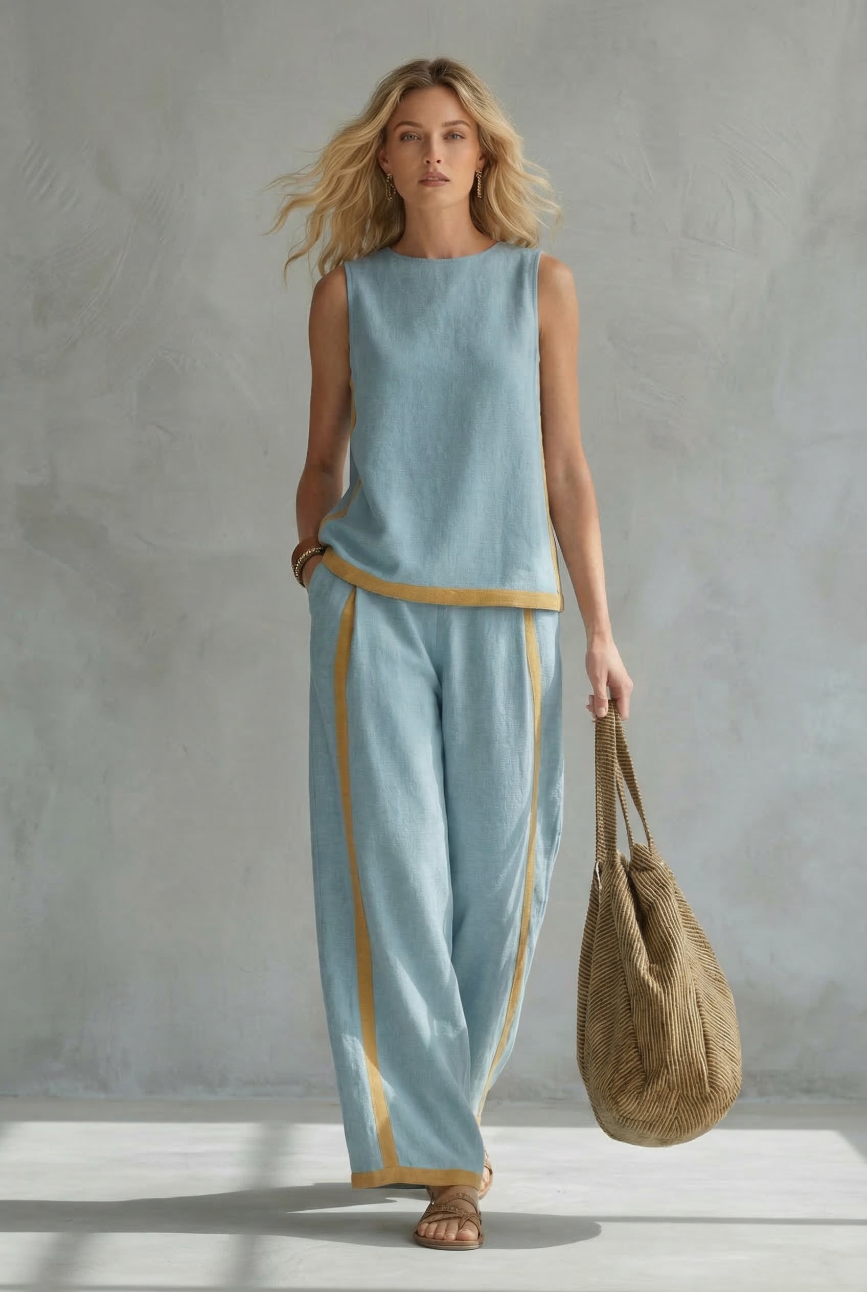 Leila | Elegante conjunto de dos piezas de lino de primera calidad