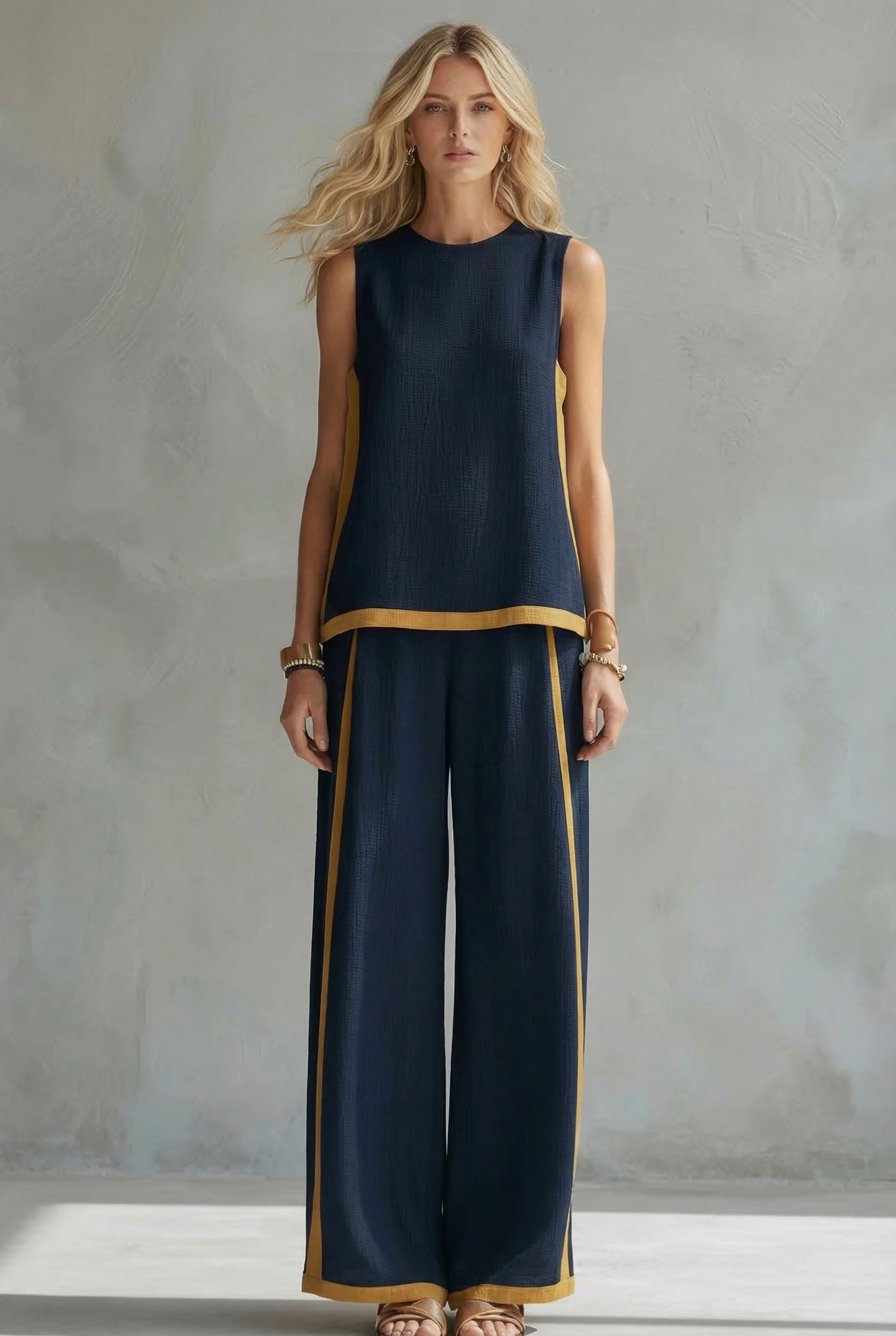 Leila | Elegante conjunto de dos piezas de lino de primera calidad