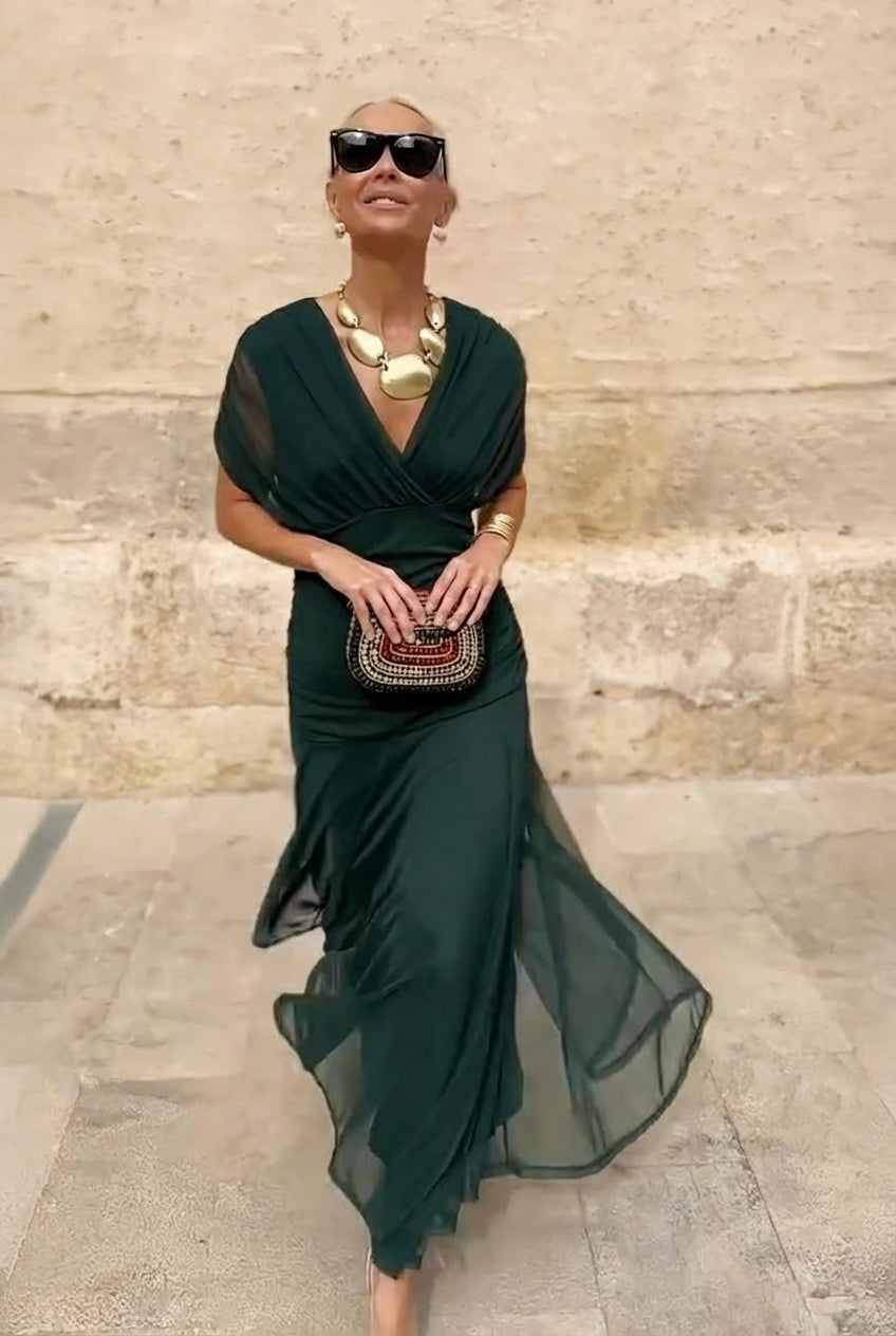 Lola | Elegante Vestito Lungo da Cerimonia con Scollo a V