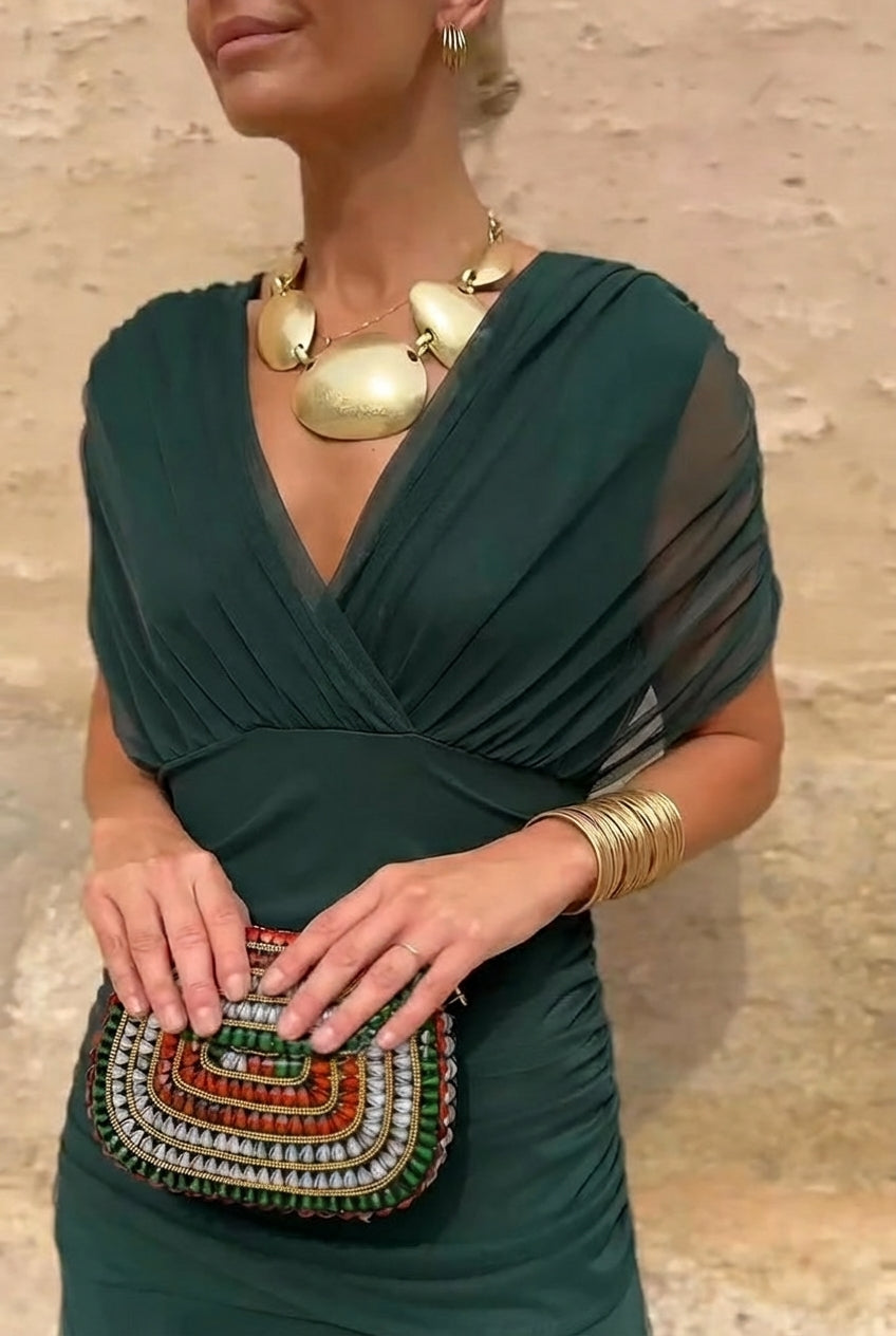 Lola | Elegante Vestito Lungo da Cerimonia con Scollo a V